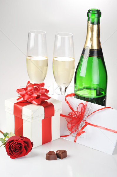  champagne  and chocolate Stock photo © taden