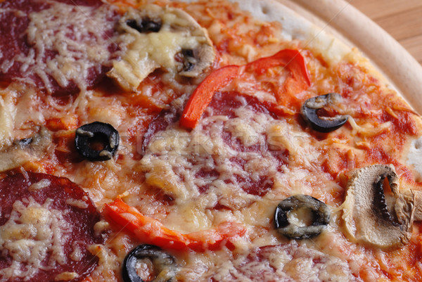 Stok fotoğraf: Lezzetli · pizza · ahşap · plaka · gıda