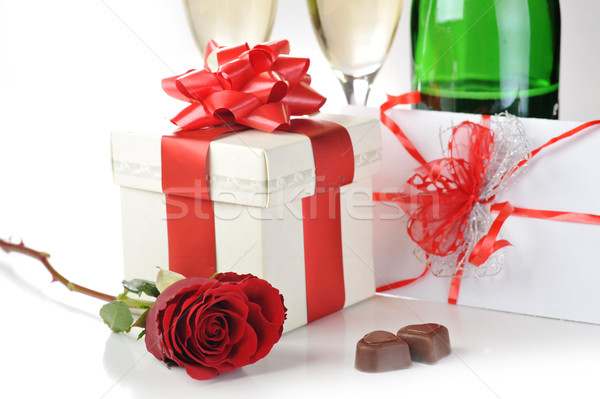  champagne  and chocolate Stock photo © taden