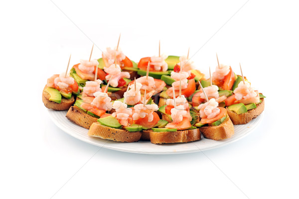 Sandwiches garnieren Salat Platte Snack grünen Stock foto © taden