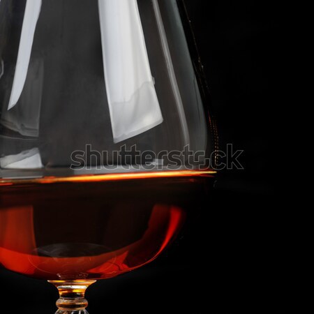 Brandy sticlă elegant negru vin bea Imagine de stoc © taden