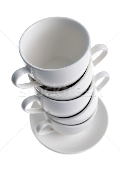 Zdjęcia stock: Kubki · do · kawy · biały · herbaty · śniadanie · kubek · czyste
