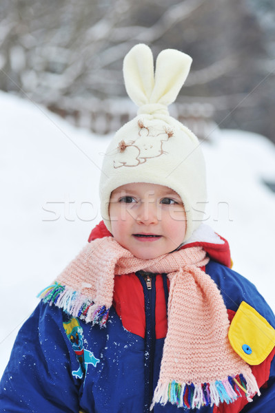 Fetita iarnă copil natură frumuseţe fete Imagine de stoc © taden