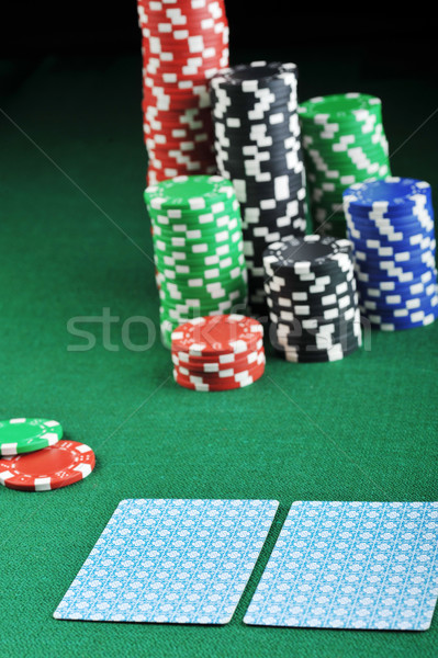 chips for gamblings and cards Stock photo © taden