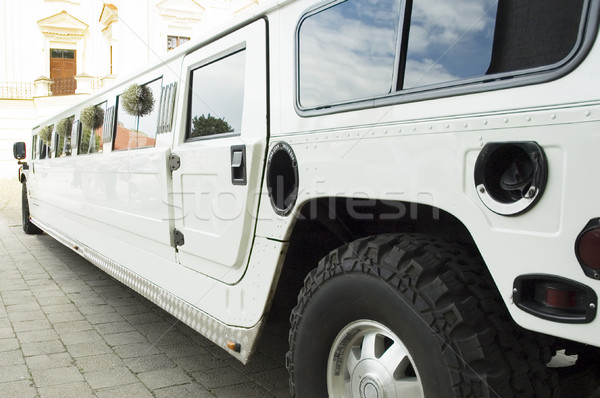 Stockfoto: Bruiloft · limousine · wachten · newlywed