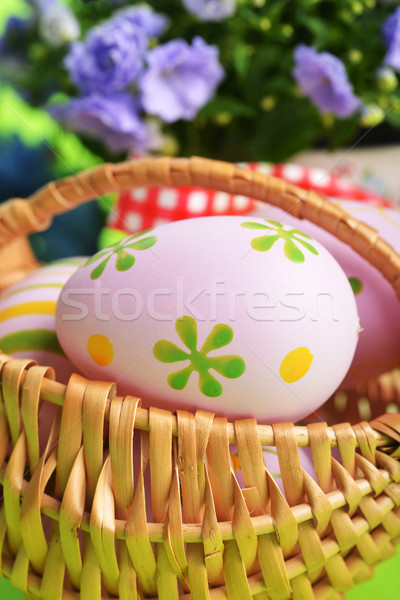 Panier œufs de Pâques osier fleurs sauvages vert Pâques [[stock_photo]] © taden