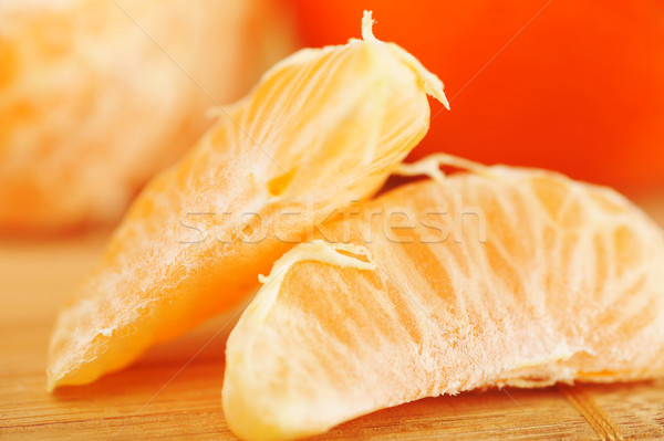 Finom lédús mandarin bambusz szalvéta közelkép Stock fotó © taden