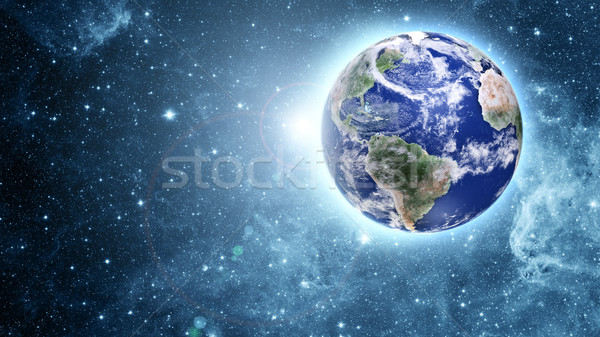 blue planet in beautiful space Stock photo © taden
