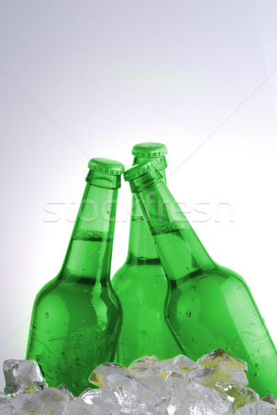 Verde bottiglie birra vetro bevande drop Foto d'archivio © taden