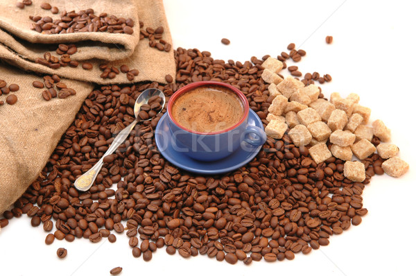 coffee beans and cup with coffee Stock photo © taden