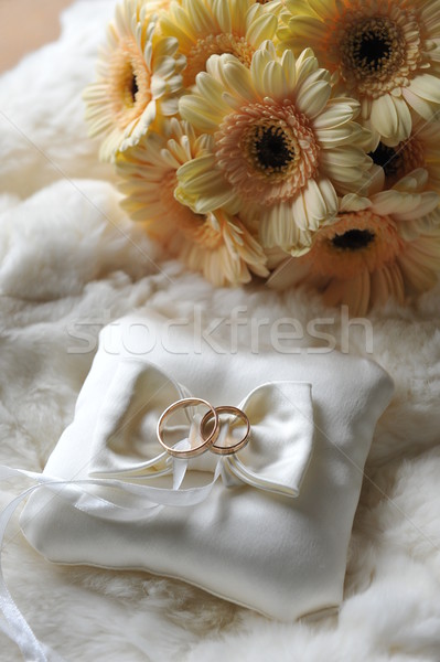 cushion with wedding  rings  Stock photo © taden