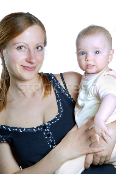 Mooie moeder baby familie gezicht Stockfoto © taden