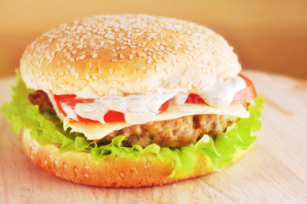 hamburger with  cutlet Stock photo © taden