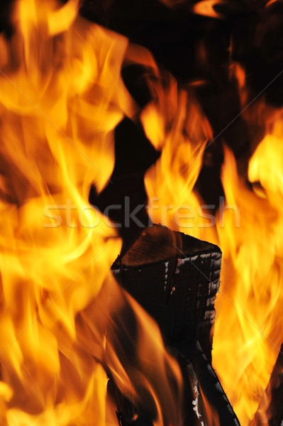 Stock fotó: Fényes · láng · tűz · sötét · absztrakt · természet