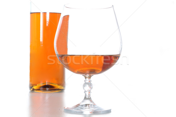 Imagine de stoc: Sticlă · brandy · izolat · alb · ochelari · bar