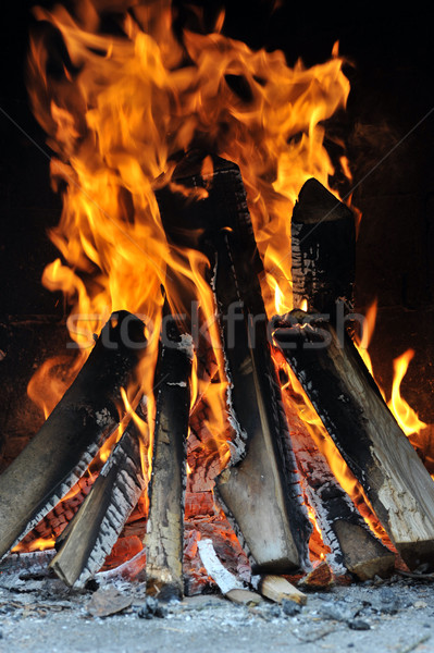 Hellen Flamme Feuer dunkel abstrakten Natur Stock foto © taden