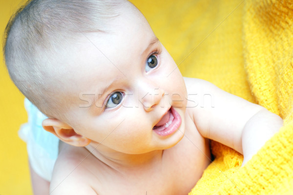 Frumos copil portret ochi faţă Imagine de stoc © taden