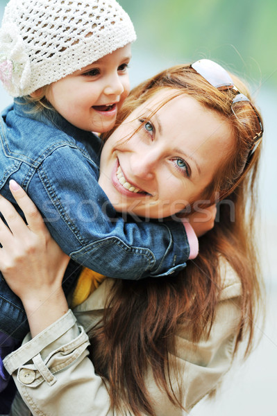 Foto d'archivio: Madre · figlia · primavera · parco · donna · baby