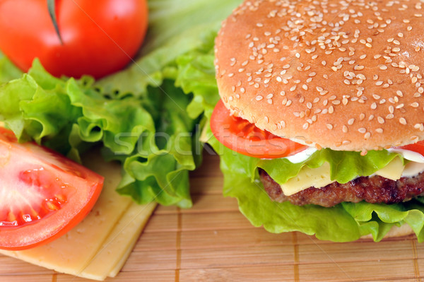 hamburger with cutlet Stock photo © taden