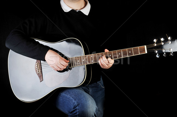 man playing on guitar Stock photo © taden