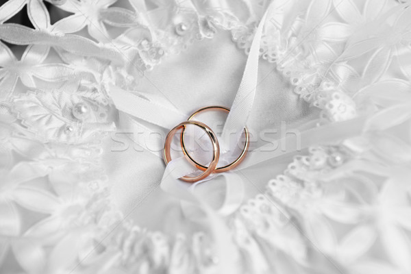  rings on bridal  pillow Stock photo © taden