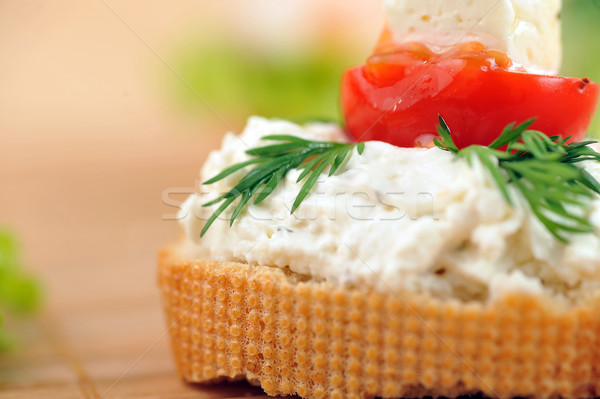 Stockfoto: Sandwich · geroosterd · brood · heerlijk · tomaat · kaas