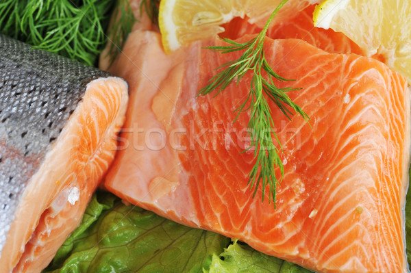 Stock photo: pieces of  salmon