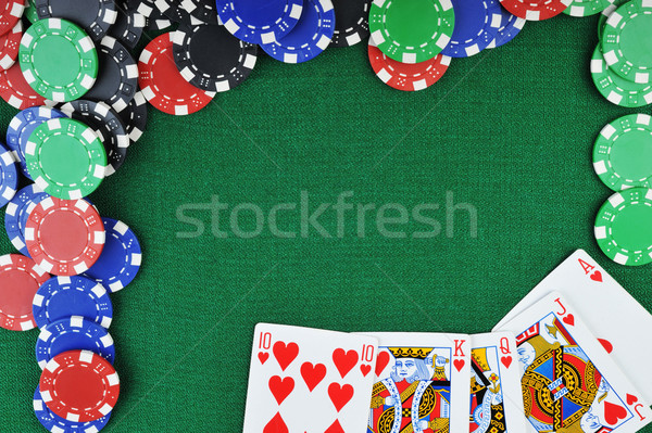 Sültkrumpli kártyák különböző szín kártyapakli zöld Stock fotó © taden