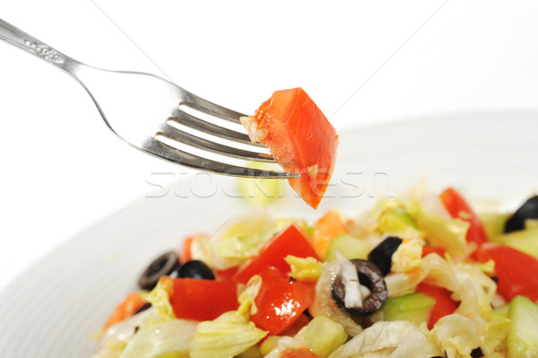Lezzetli salata sebze beyaz plaka gıda Stok fotoğraf © taden