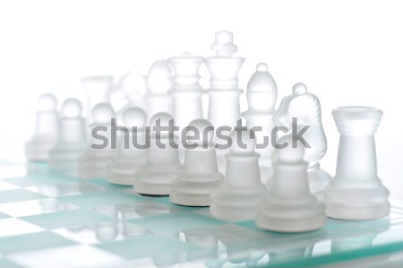 Schachbrett bereit Spiel Sport Schach Gruppe Stock foto © taden