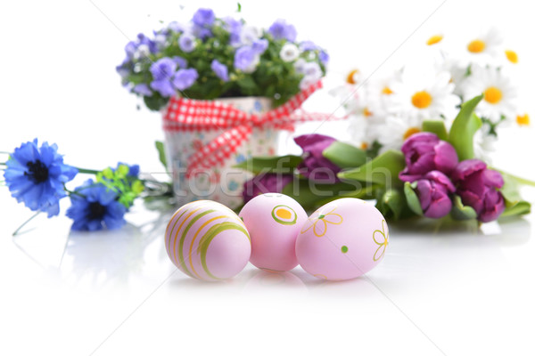  flowers and easter eggs Stock photo © taden