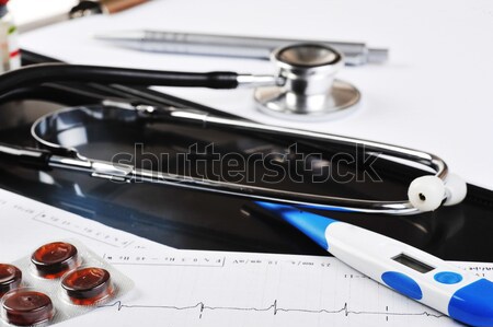 stethoscope on  printout  Stock photo © taden