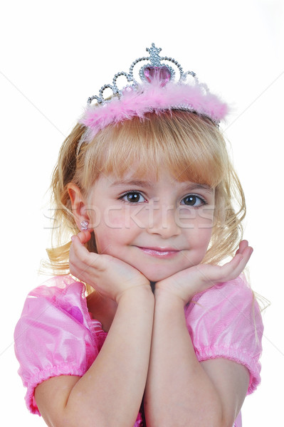 Stok fotoğraf: Küçük · prenses · pembe · küçük · kız · taç · çocuklar