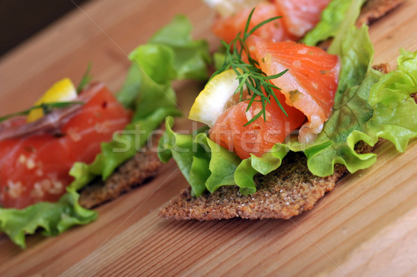 salmon   and small loafs Stock photo © taden
