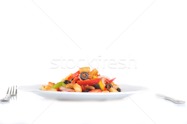 Stockfoto: Salade · plaat · Spice · Mexicaanse · vlees · mes