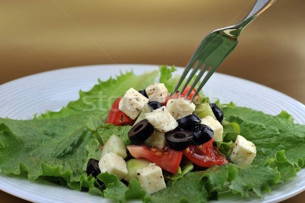 salat with feta cheese and fresh vegetables Stock photo © taden