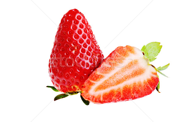 Lecker Erdbeere Erdbeeren isoliert weiß rot Stock foto © taden