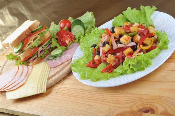 Sandwich salade vers smakelijk plaat Stockfoto © taden