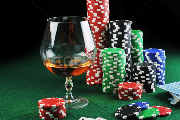 Boire cartes à jouer couleur puces vert verre [[stock_photo]] © taden