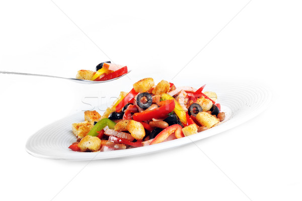 Salat Platte Gewürz mexican Fleisch Gabel Stock foto © taden