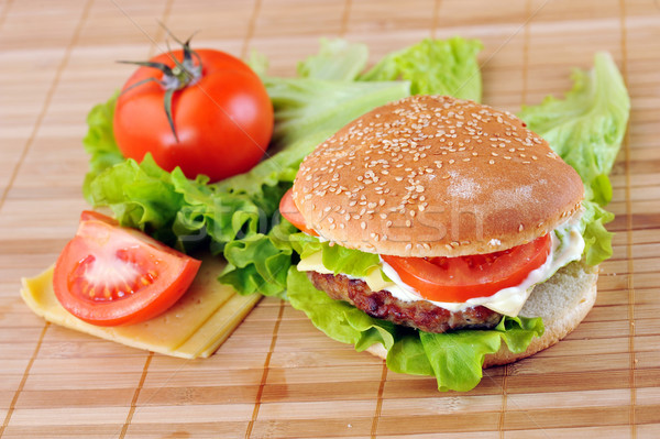 hamburger with cutlet Stock photo © taden