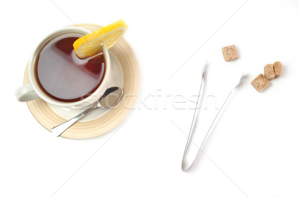 Beker thee citroen suiker home Stockfoto © taden