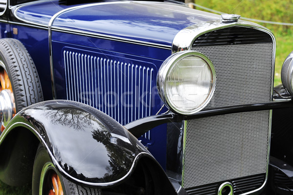 Foto stock: Velho · americano · carro · exposição · carros · vidro