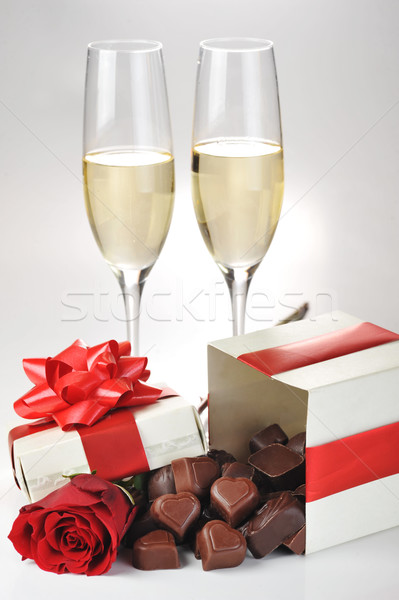  champagne  and chocolate Stock photo © taden