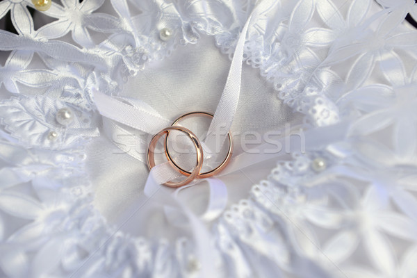  rings on bridal  pillow Stock photo © taden