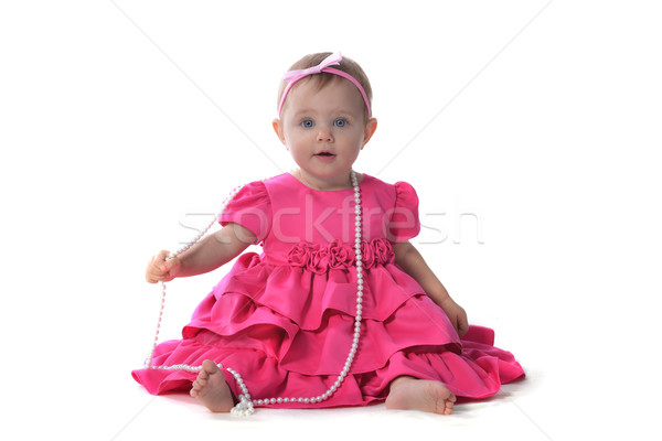 Adorable pequeño rosa vestido sesión Foto stock © taden