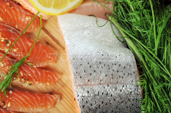 pieces of  salmon Stock photo © taden
