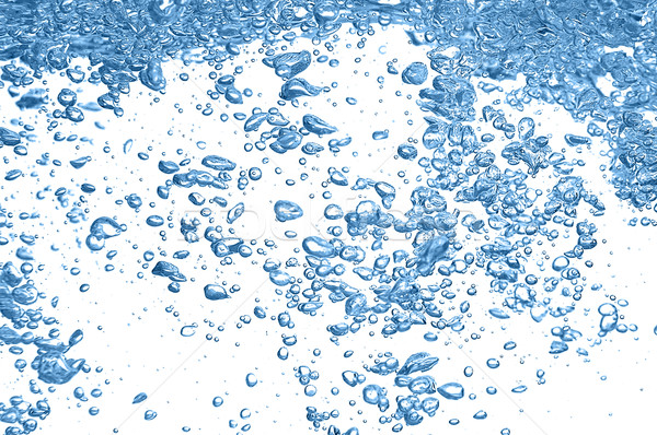 Stock photo: bubbles in a blue water