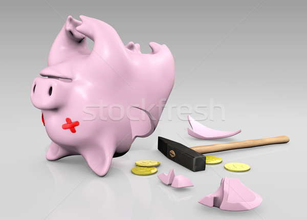 broken piggy Stock photo © TaiChesco