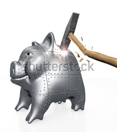 pig piggy is armored Stock photo © TaiChesco
